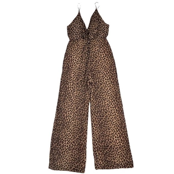 Jonathan Simkhai Leopard Print Surplice V-Neck Jumpsuit - Picture 4 of 13